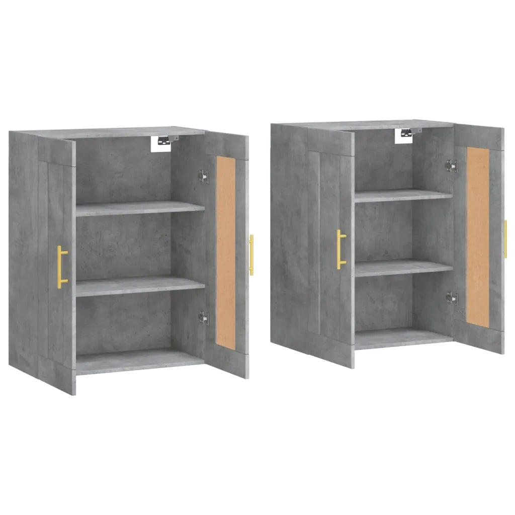 Armadietti a Parete 2 pz Grigio Cemento in Legno Multistrato 3198005