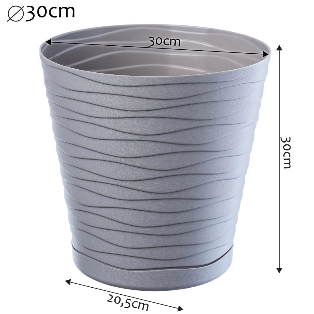 Vaso da fiori KADAX da 30 cm, con coperchio in plastica e supporto.