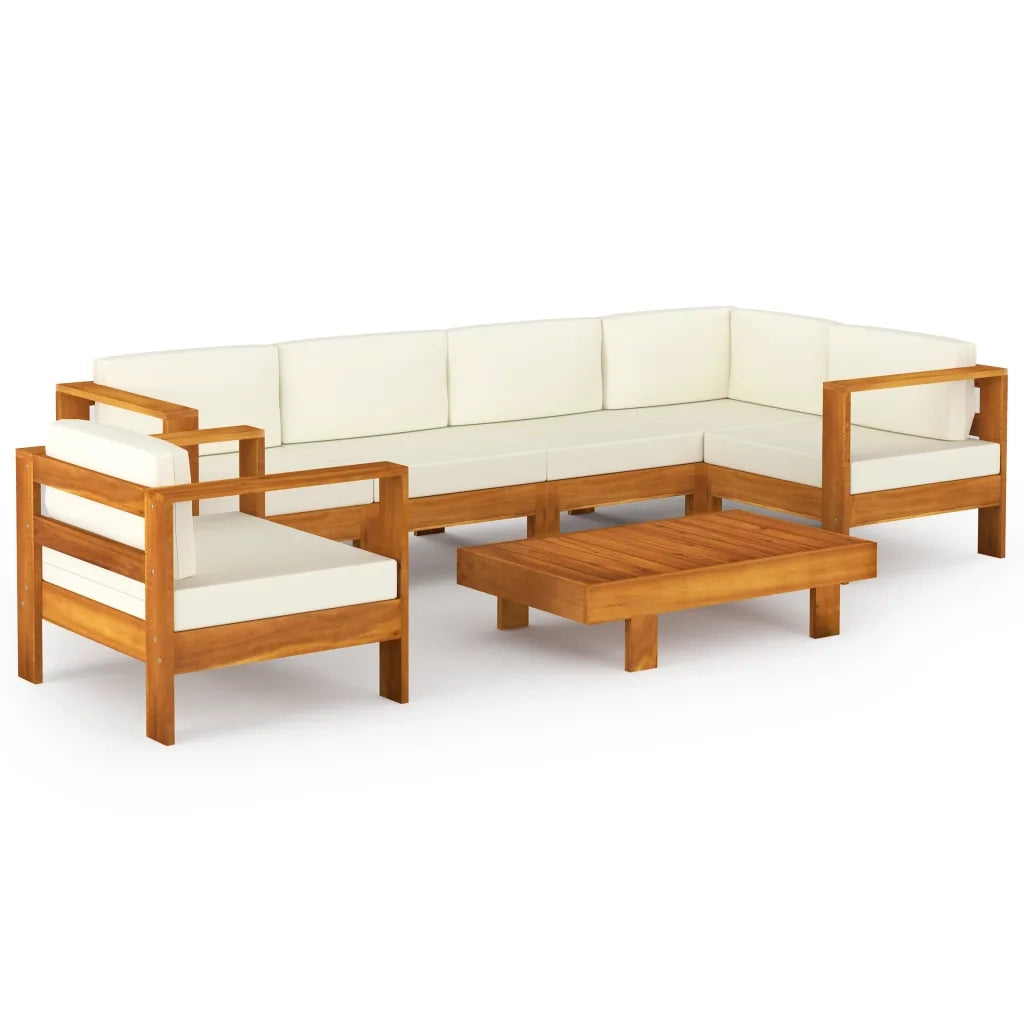 Set da Giardino 7 pz con Cuscini 100x60 cm Legno di Acacia 3057934