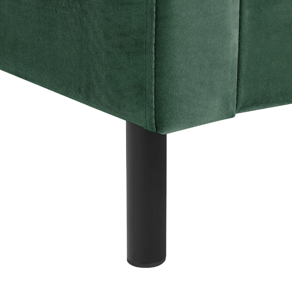 Letto matrimoniale 160 x 200 cm Rete a doghe in velluto verde scuro