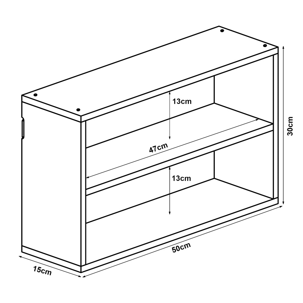 Scaffale da Parete Gol con 2 Scomparti 50 x 15 x 30 cm Bambù Naturale [en.casa]