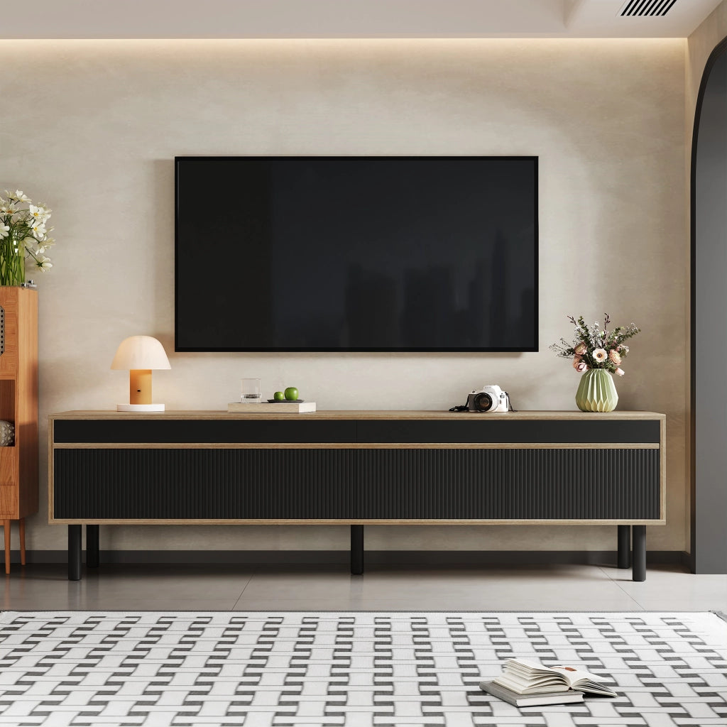 Mobile TV 170x38x47.7 cm; 4 ante con apertura touch; truciolare nero
