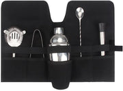 Set di Cocktail Portatile - Kit da Barista da Viaggio - Borsa Ripiegabile - Strumenti da Mixologia - Leggero - Tela Sostenibile - Per Campeggio e Viaggi - Kit da Bar