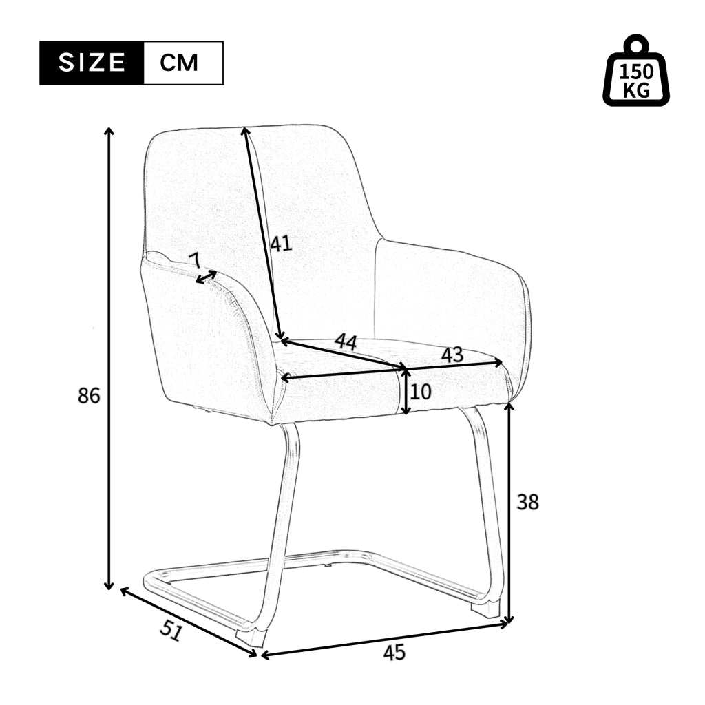 Sedia da pranzo set da 2 con struttura in acciaio, design ergonomico e braccioli integrati, in microfibra grigia