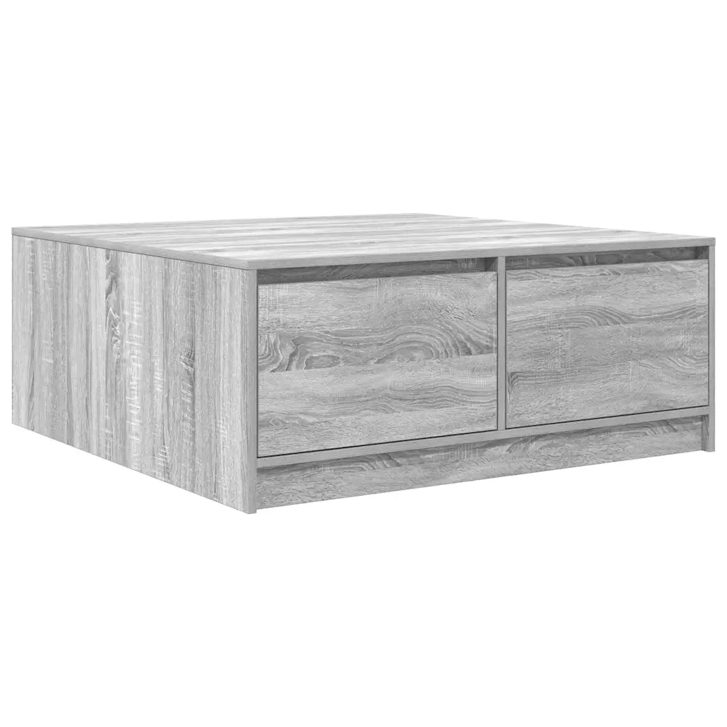 Tavolino da salotto | Tavolino da caff¨¨ | Tavolino da Soggiorno con Cassetti Grigio Sonoma 100x100x40 cm