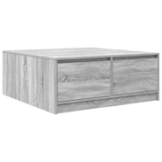 Tavolino da salotto | Tavolino da caff¨¨ | Tavolino da Soggiorno con Cassetti Grigio Sonoma 100x100x40 cm