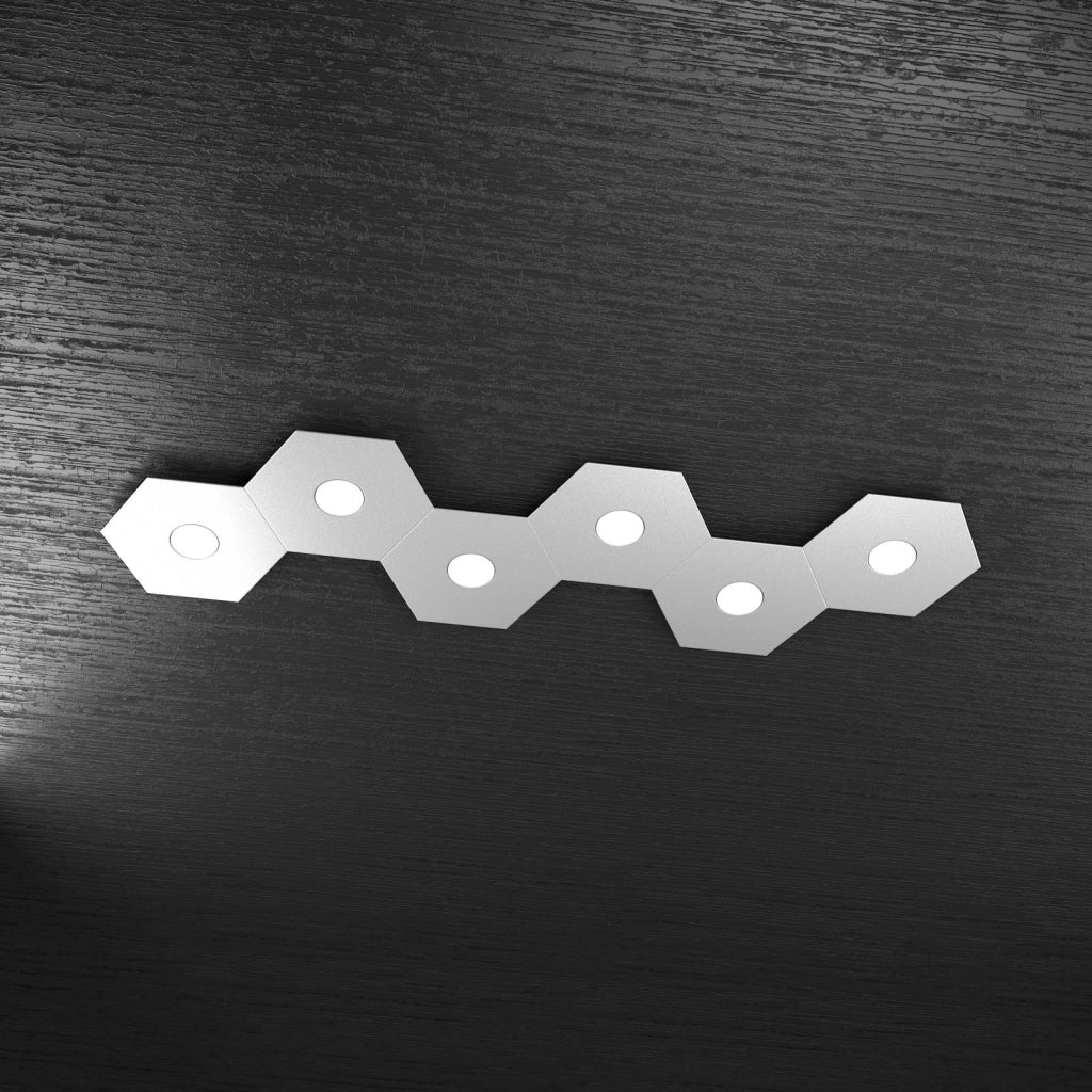 HEXAGON APPLIQUE-PLAFONIERA 6 LUCI GRIGIO 1142-6L-GR