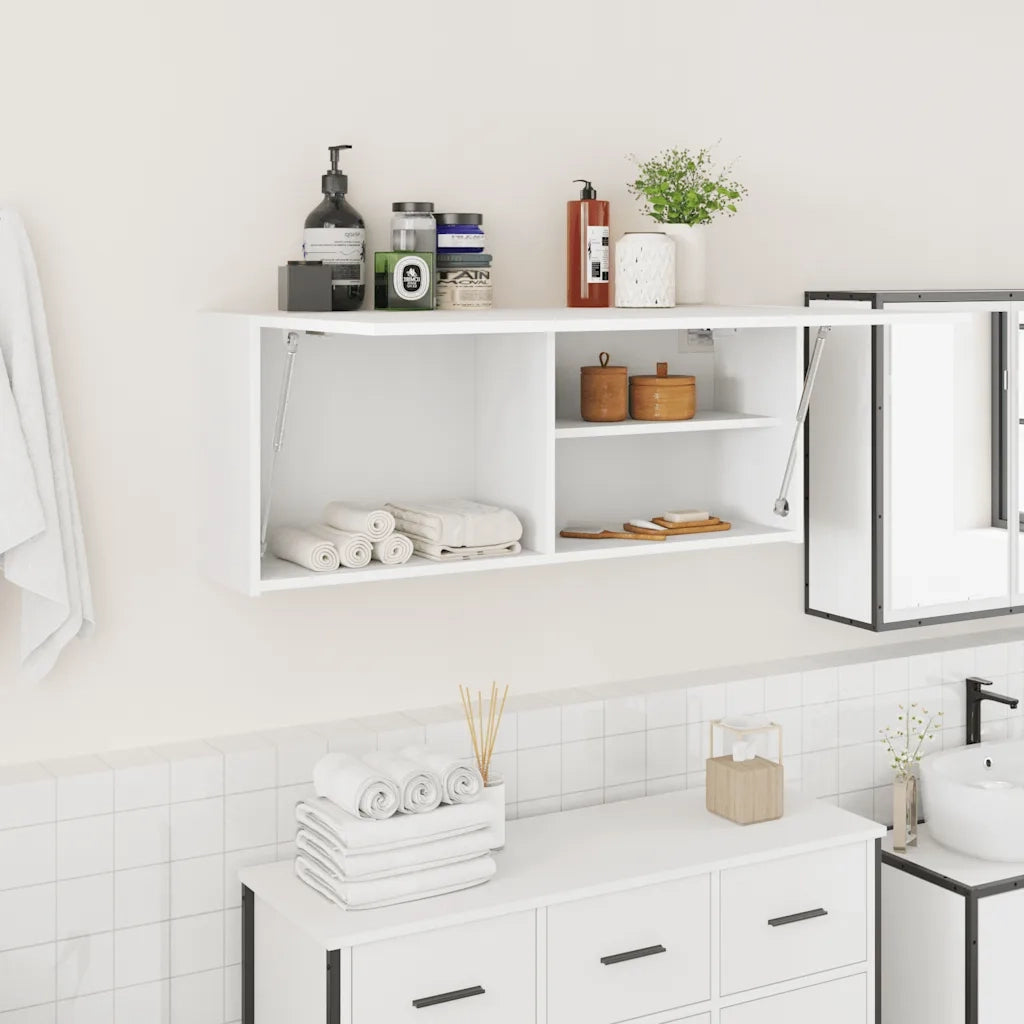 Mobile da Bagno a Parete Bianco 100x25x40 cm in Truciolato