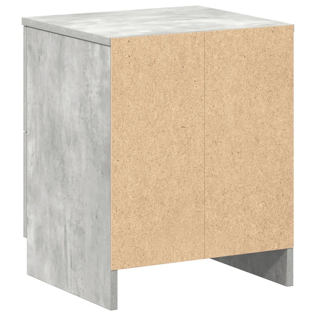 Comodini 2 pz con 2 Cassetti Grigio Cemento 40x36x50 cm 858792