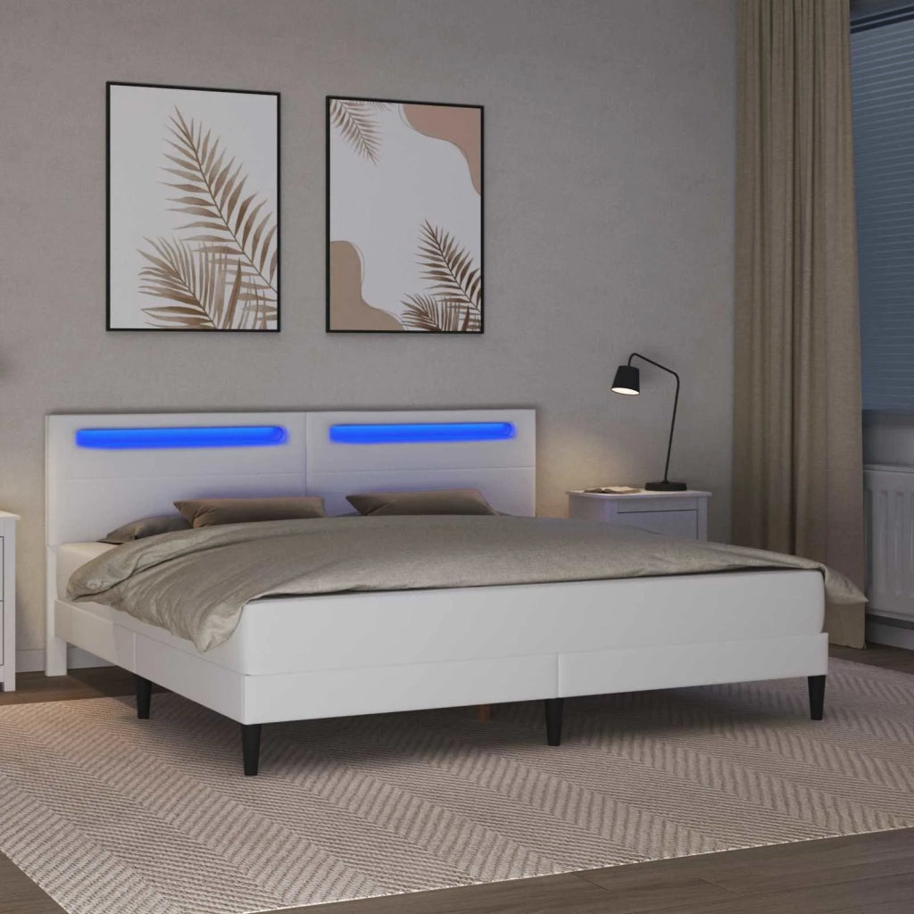 Struttura del letto con testiera Bianco 180 x 200 cm Similpelle