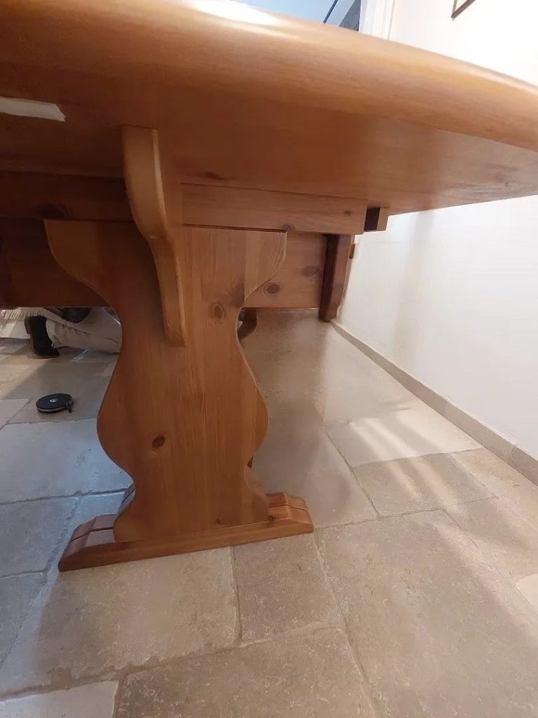 Tavolo fratino allungabile in pino tinta miele arte povera 190x90 sala e taverna - Mobili 2G