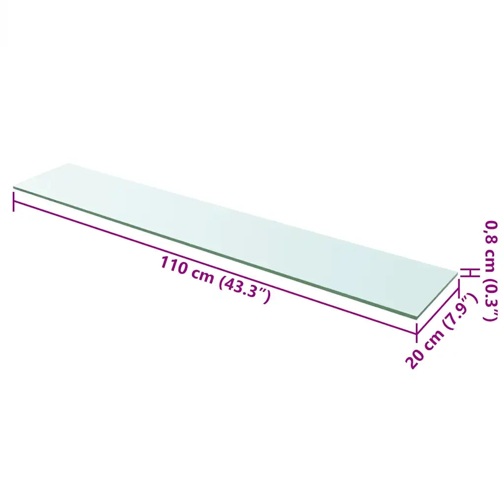 Mensole in Vetro Trasparente 2 pz 110x20 cm 3051589