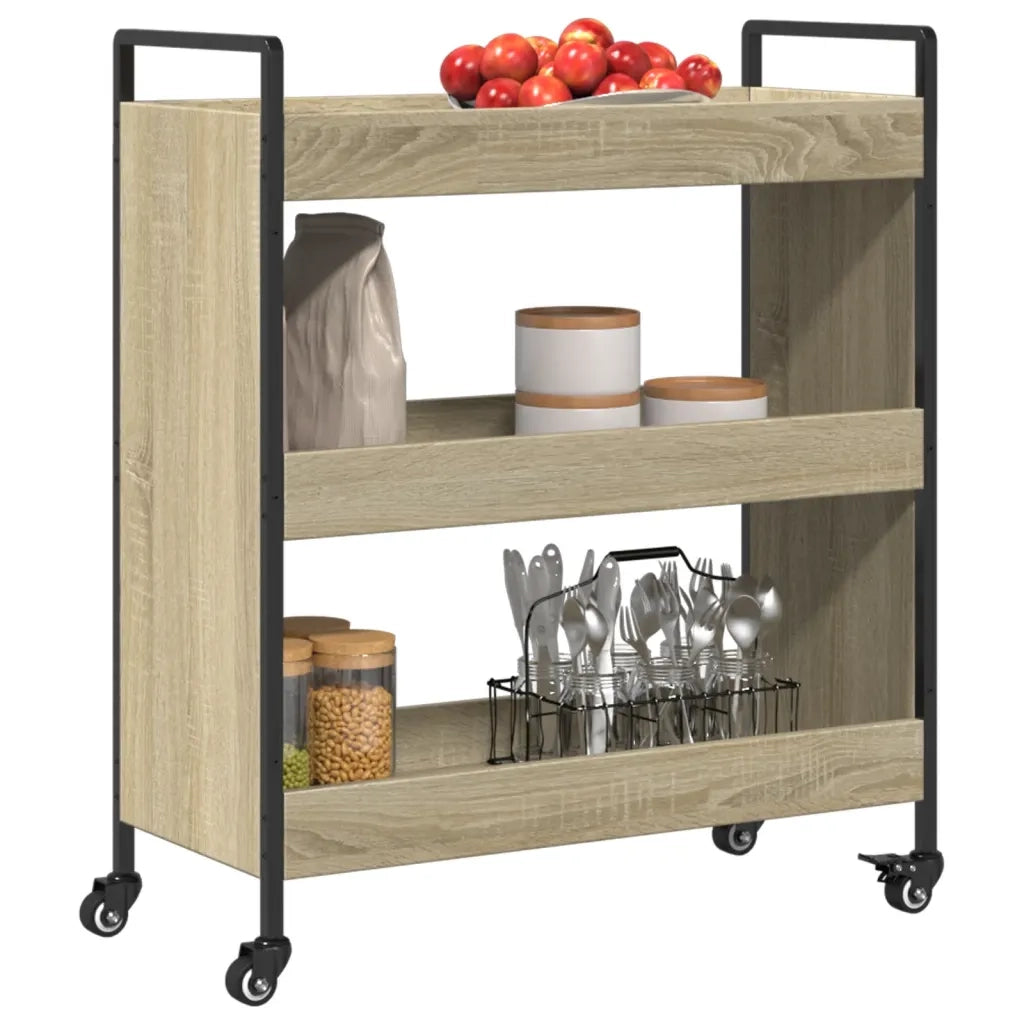 Carrello da Cucina Rovere Sonoma 70x30x82 cm Legno Multistrato CFW7337194