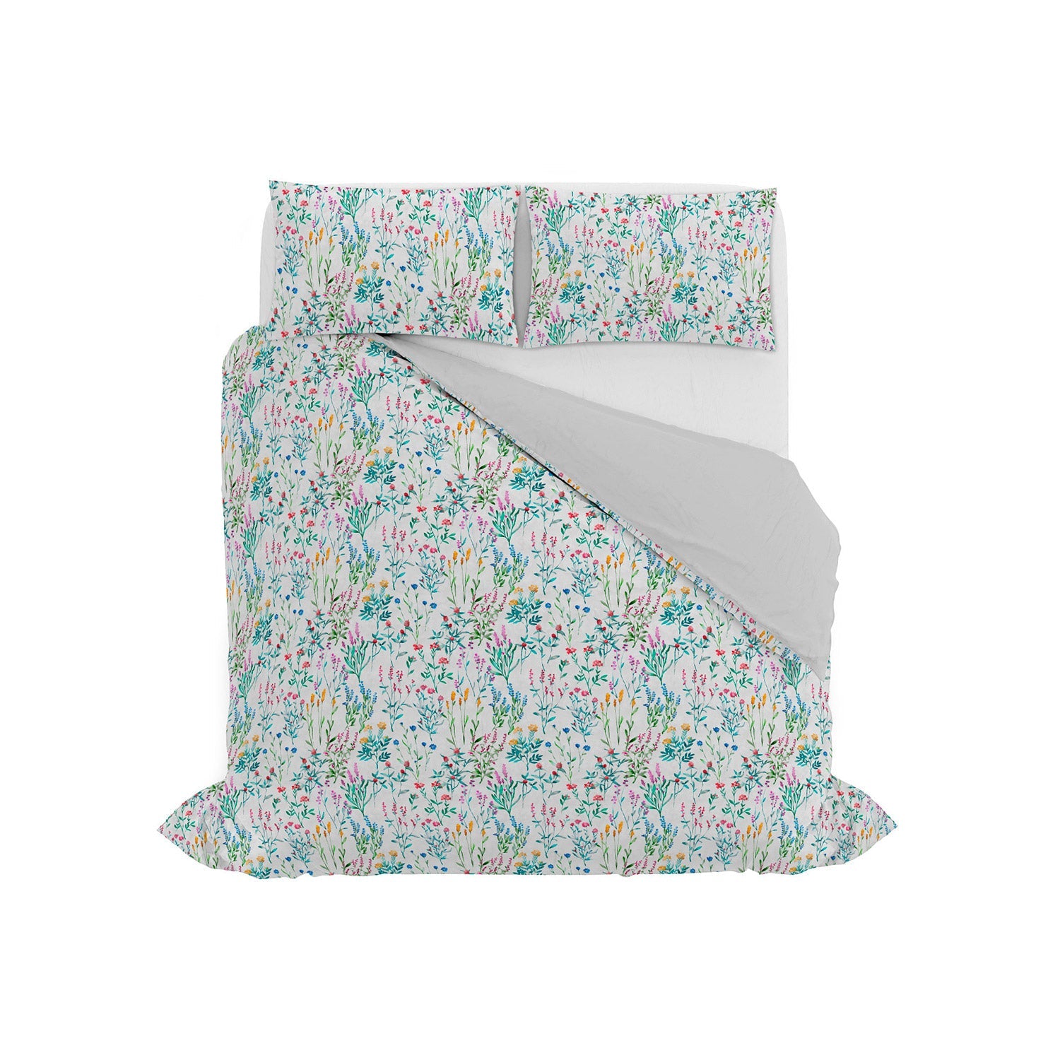 Copripiumino Matrimoniale con Federe Stampato in Puro Cotone Sereni
