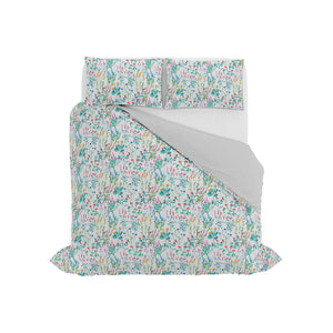 Copripiumino Matrimoniale con Federe Stampato in Puro Cotone Sereni