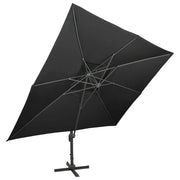 Ombrellone a braccio con doppio tetto nero 400 x 300 cm 02_0008569