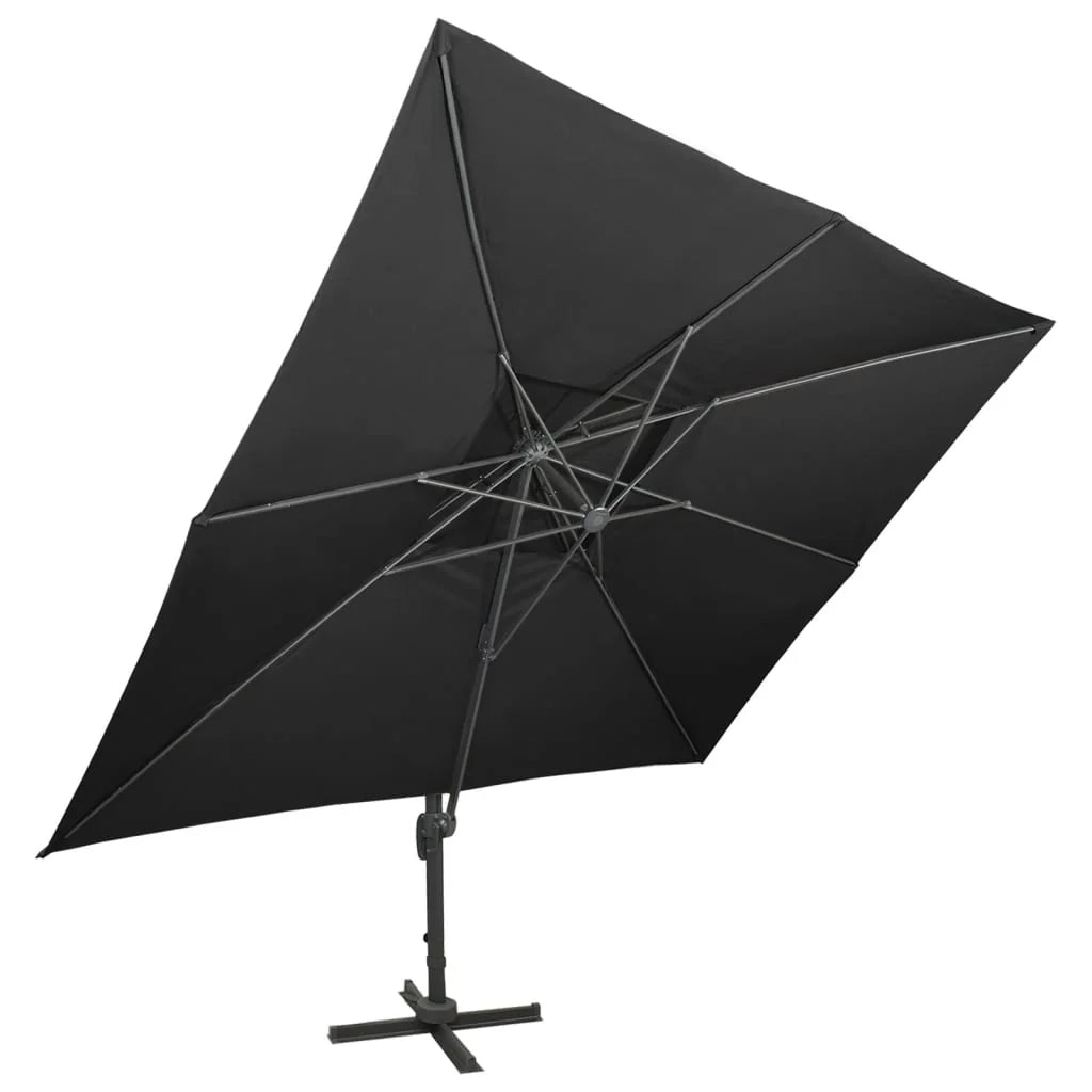 Ombrellone a braccio con doppio tetto nero 400 x 300 cm 02_0008569