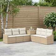 Set di divani 7 pz Beige e Bianco Crema 3448748