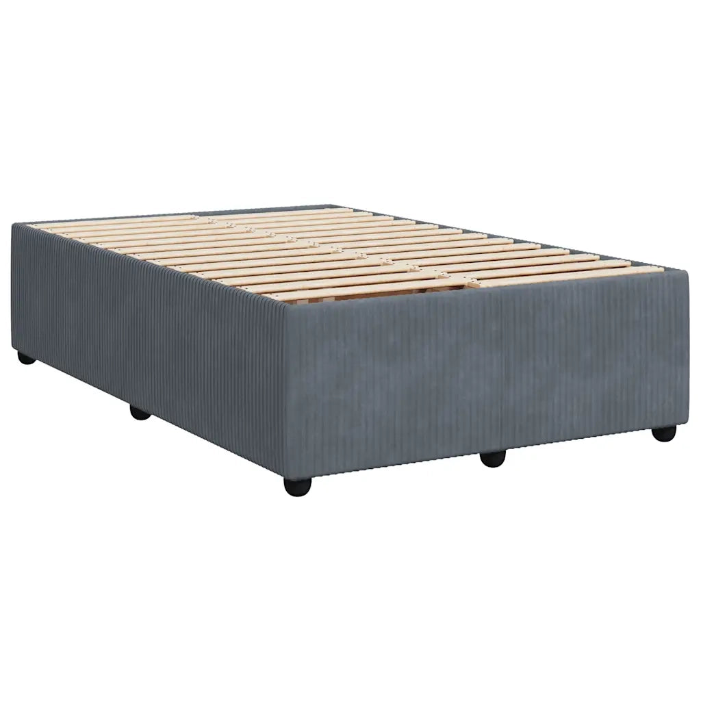 Giroletto a Molle con Materasso Grigio Scuro 120x190 cm Velluto 3292293