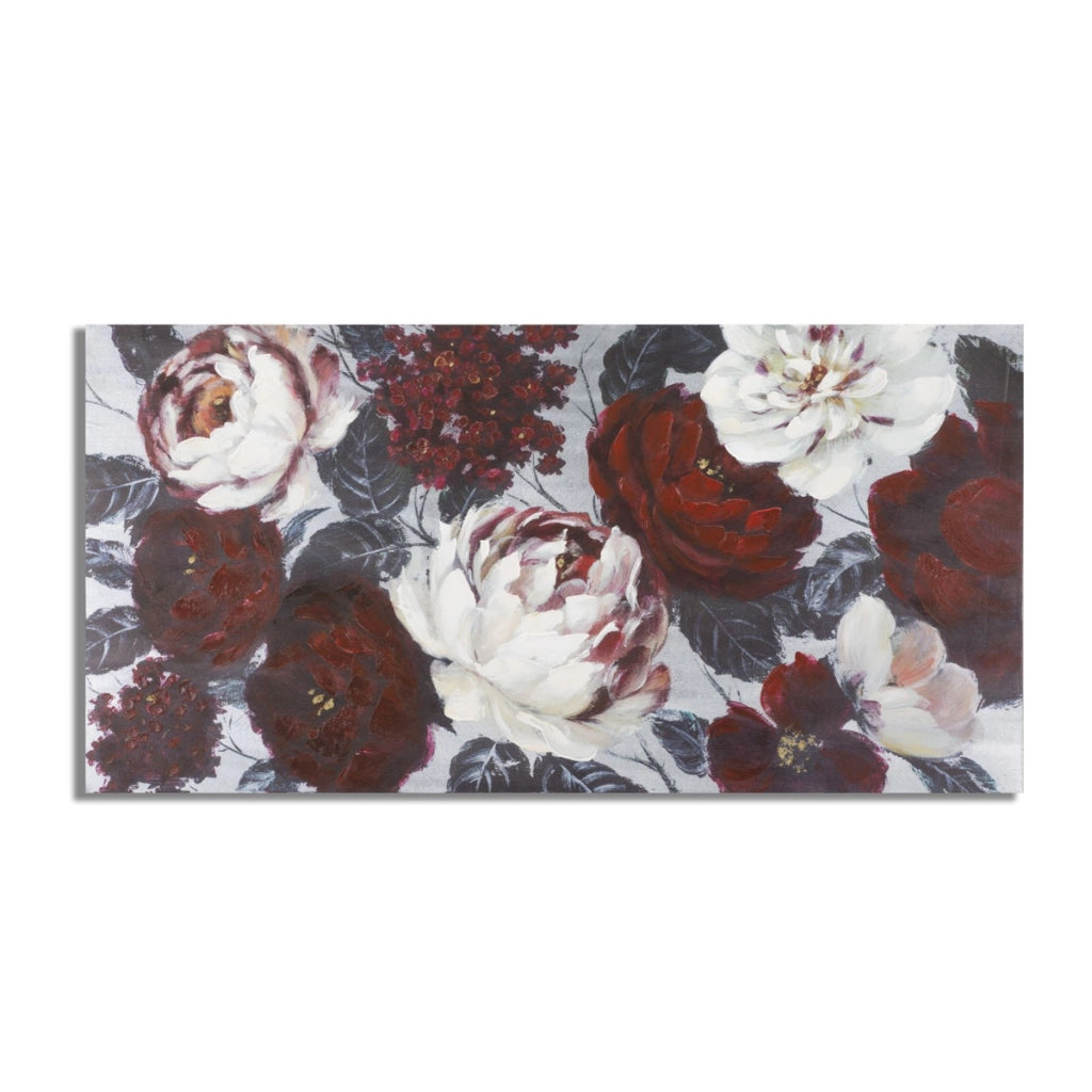 Stampa su Tela Fiori 69, Multicolore, Legno, 120x3,7x60 cm