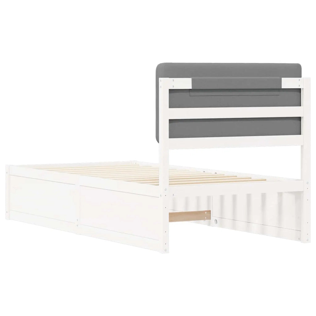 Letto con Testiera Rivestita Grigio chiaro 100 x 200 cm 877653