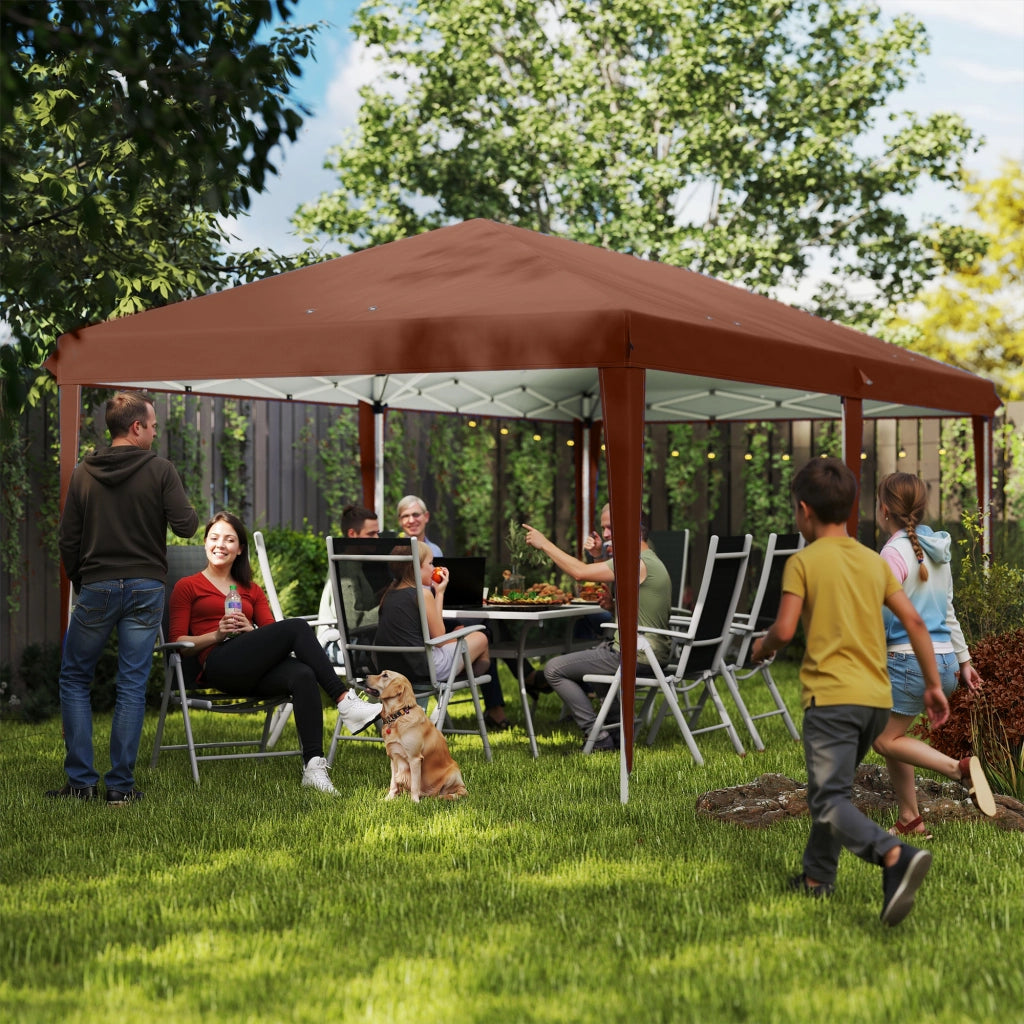 Tenda da giardino pieghevole ¨C zephmum ¨C marrone 6x3 m