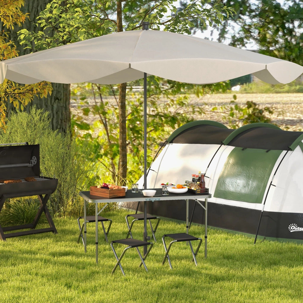 Tavolo da Camping Pieghevole con 4 Sedie ¨C zephmum ¨C Nero 120x60x55-70 cm