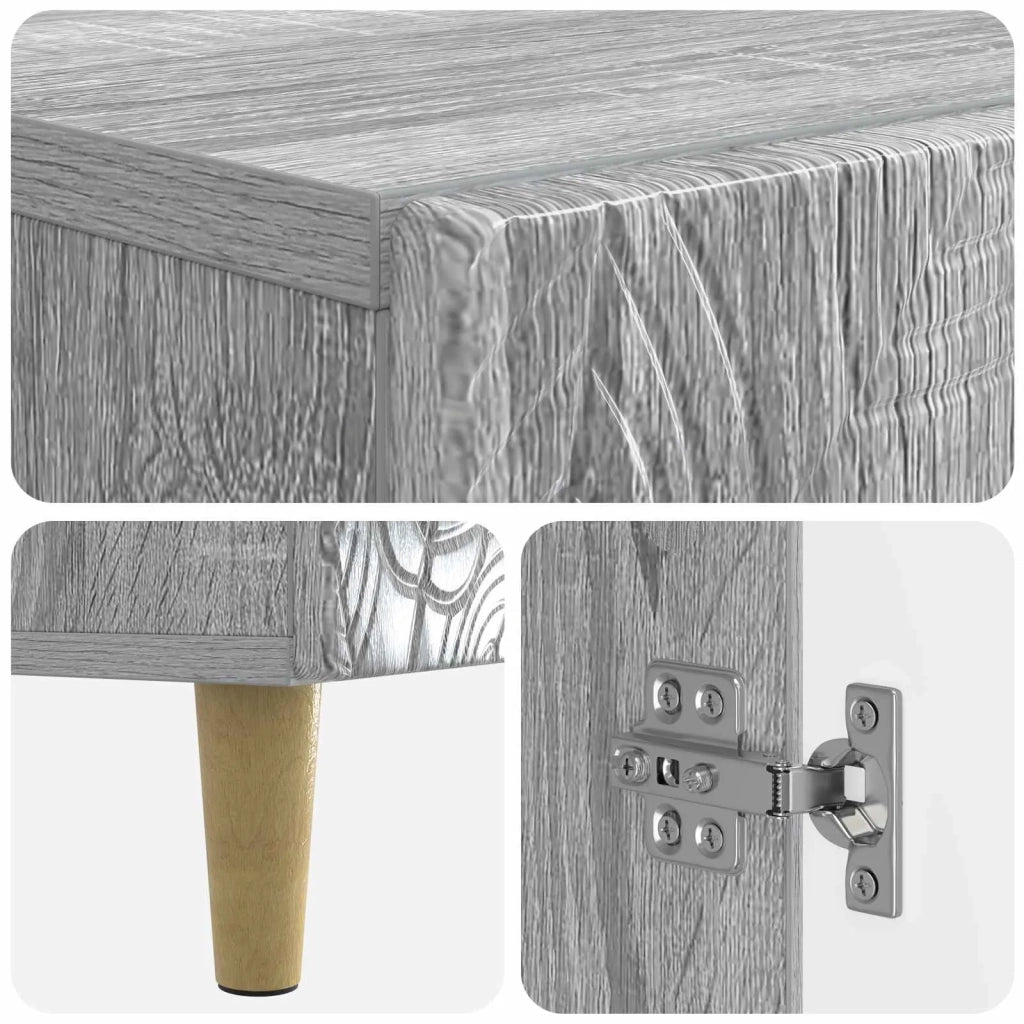 Mobiletto da Bagno DELFT Sonoma grigio 30 x 31 x 80 cm 897051