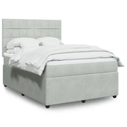 Giroletto a Molle con Materasso Grigio Chiaro 160x200cm Velluto 3292382