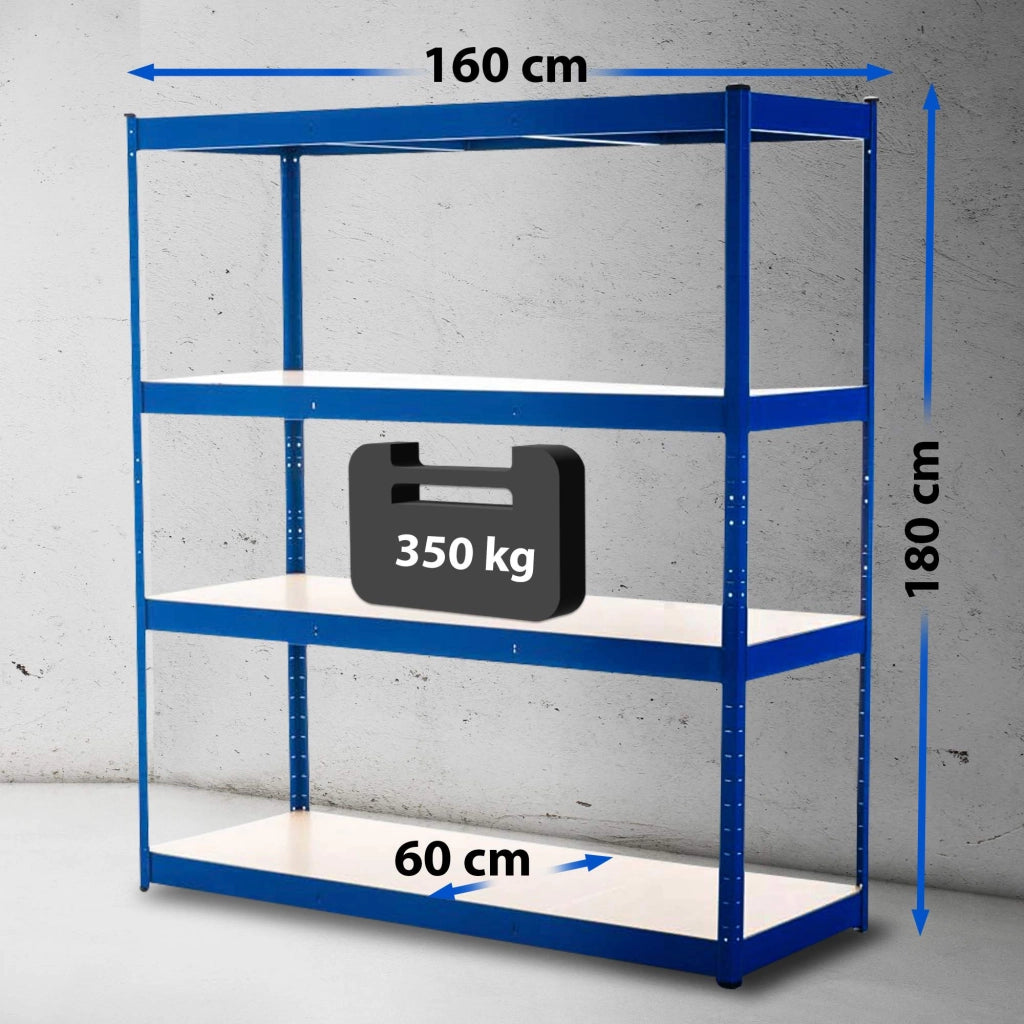 Scaffale senza viti 160x60x180 cm blu