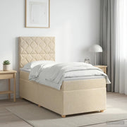 Letto box spring con materasso Crema 80 x 200 cm Tessuto 3453765