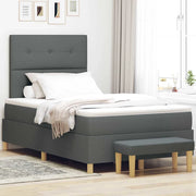 Letto a molle con materasso Grigio scuro 120 x 190 cm Tessuto 3344283