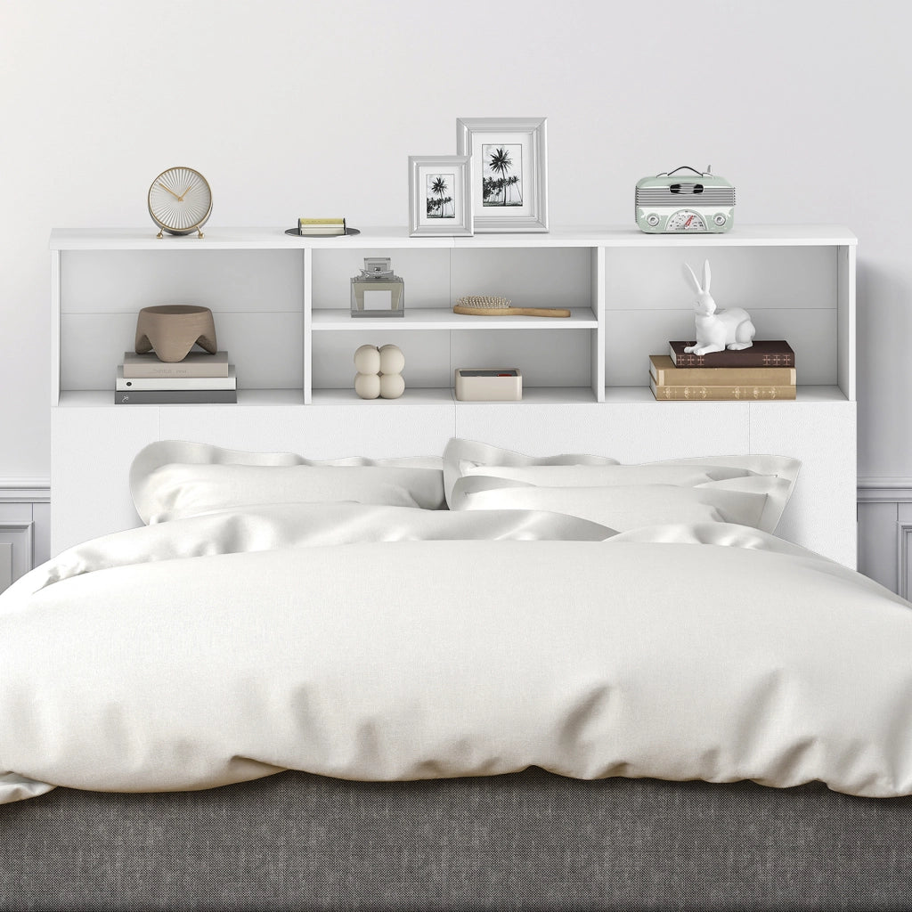 Testiera letto con contenitore ¨C Xylo ¨C 4 vani aperti 140x19x103,5 cm bianco