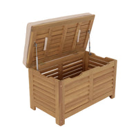 Cassapanca da giardino in legno di acacia 63l con pistoni, marrone