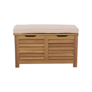 Cassapanca da giardino in legno di acacia 63l con pistoni, marrone