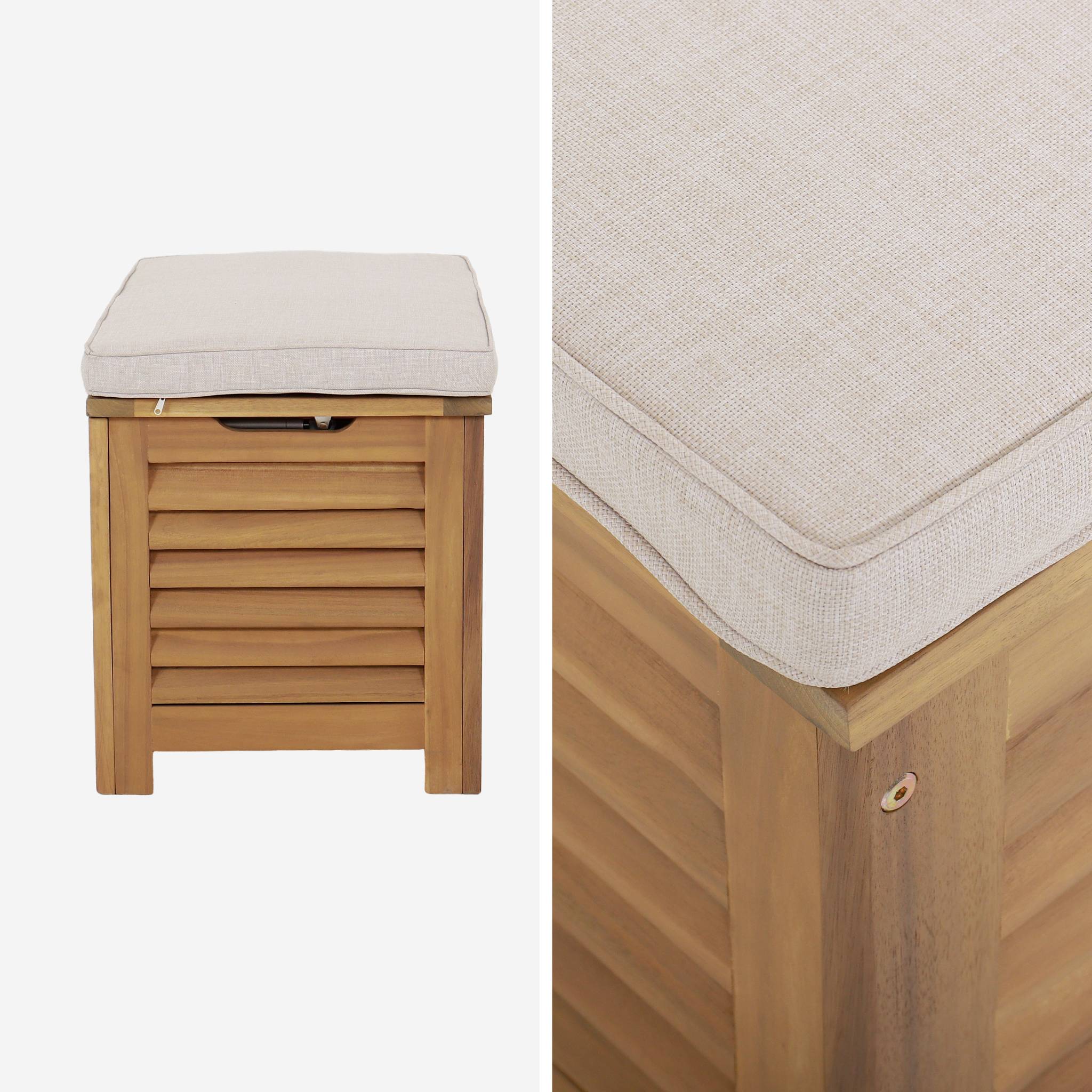 Cassapanca da giardino in legno di acacia 63l con pistoni, marrone