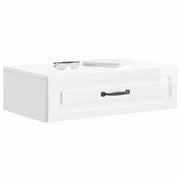 Tavolino da Parete Laterale | Tavolo laterale | Tavolino Bianco Lucido 59 x 34,5 x 17 cm