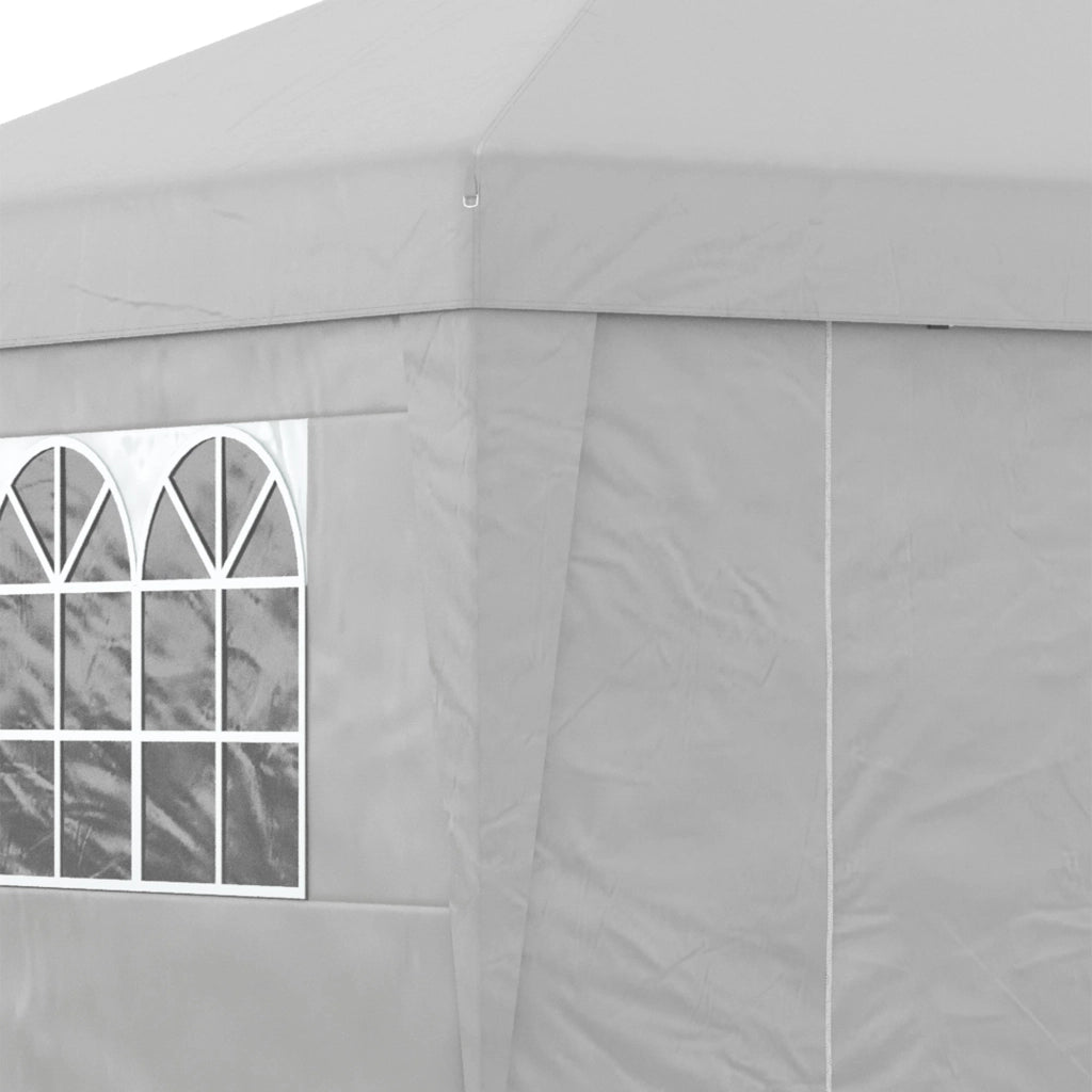 Gazebo da Giardino 300x300 cm Pieghevole ad Altezza Regolabile con Finestrelle in Acciaio e Tessuto Oxford Grigio Chiaro