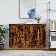 Armadietti a Parete 2 pz Rovere Fumo in Legno Multistrato 3198022