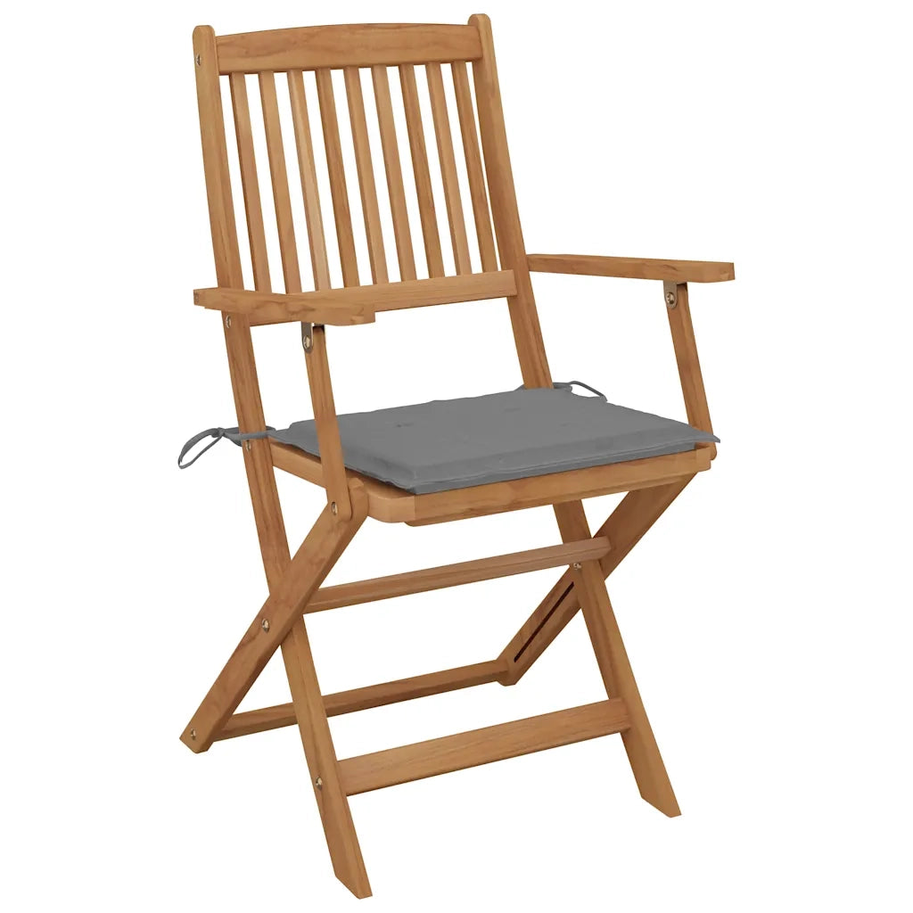 Sedie da Giardino Pieghevoli 4 pz con Cuscini Massello Acacia 3064618