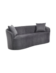 Divano dritto NYJY 2 posti in velluto – Grigio grafite – 178 x 67 x 70 cm