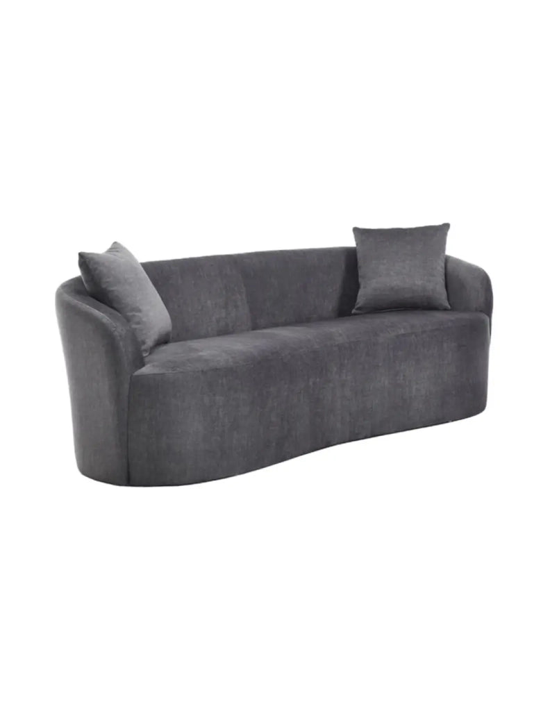 Divano dritto NYJY 2 posti in velluto – Grigio grafite – 178 x 67 x 70 cm