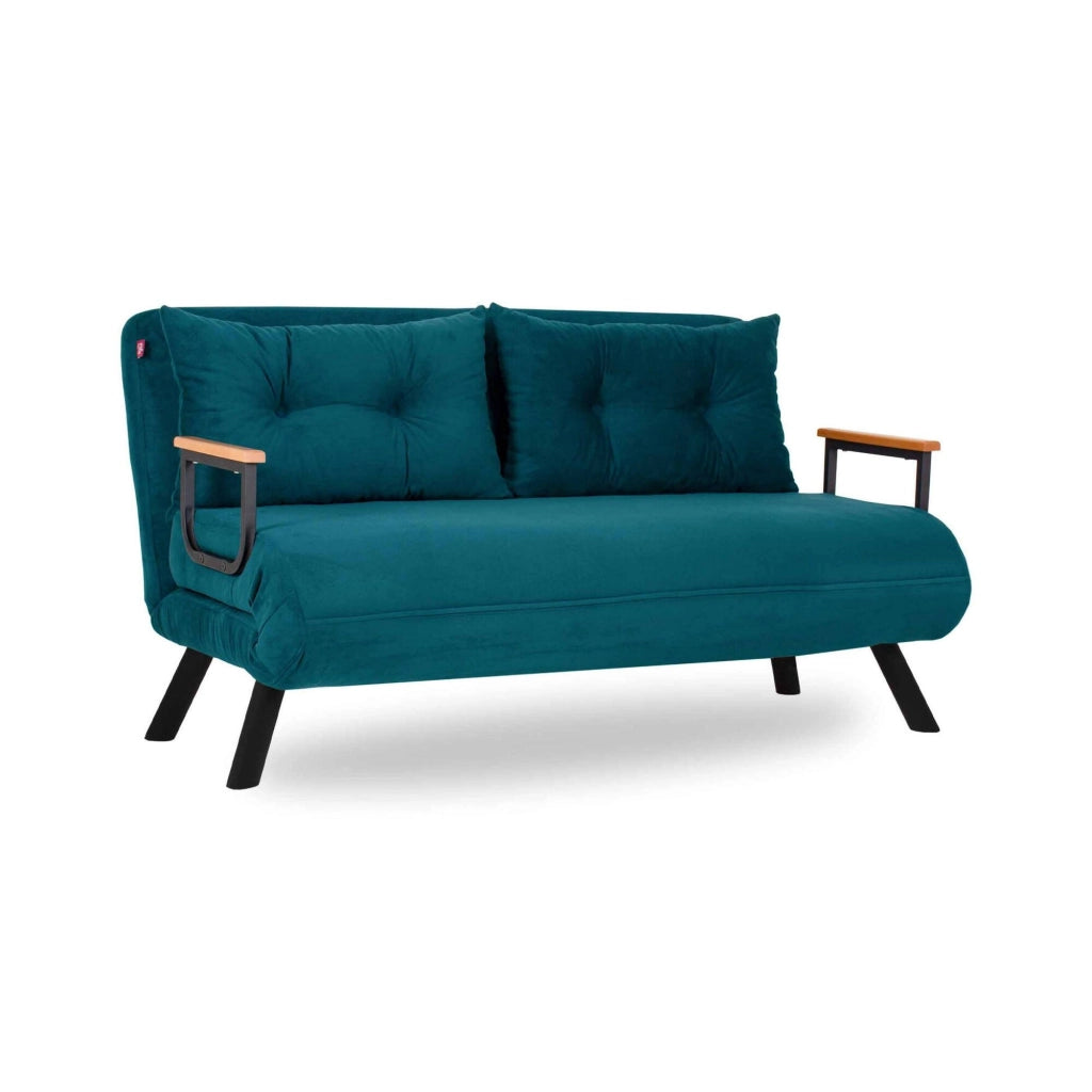 Calvin, Divano Letto 2 Posti Contenitore, 133x78 cm Verde Acqua