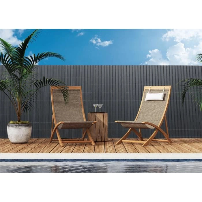 Tenda a pacchetto in PVC bifacciale - NATURE - 1 x 3 m - 1600 g/m - Oscurante 4/5 - Anti UV - Antracite