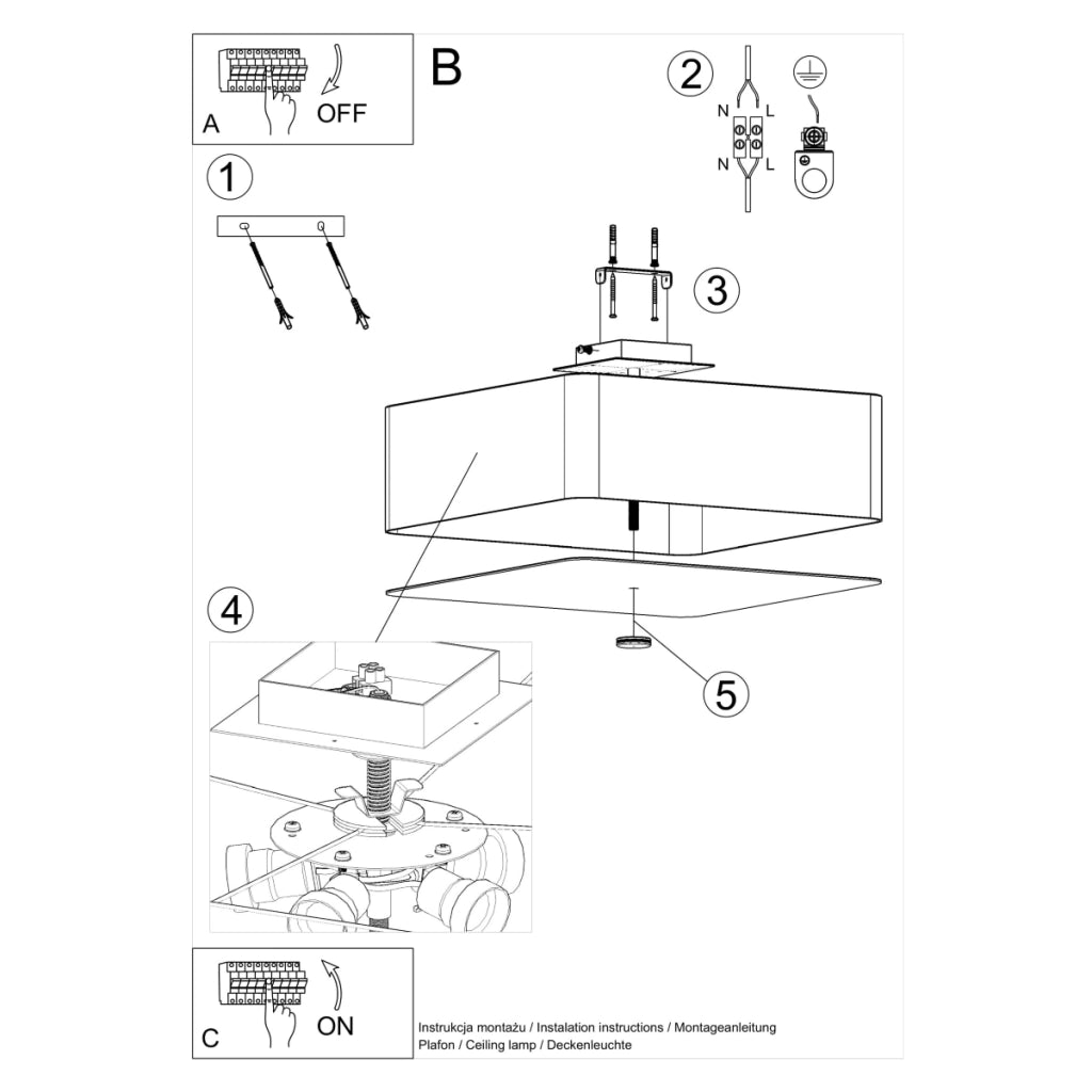 Lampada da soffitto LOKKO 45 bianco