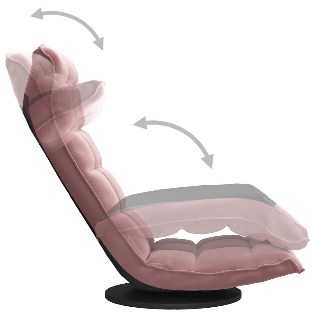 Sedia da Pavimento Girevole Rosa in Velluto 336568