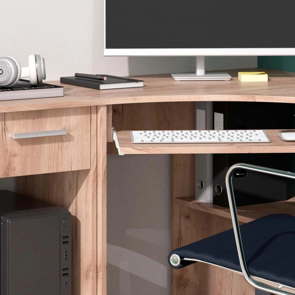 Scrivania angolare Odin, Sonoma, 83 x 76 cm Set con armadio PC