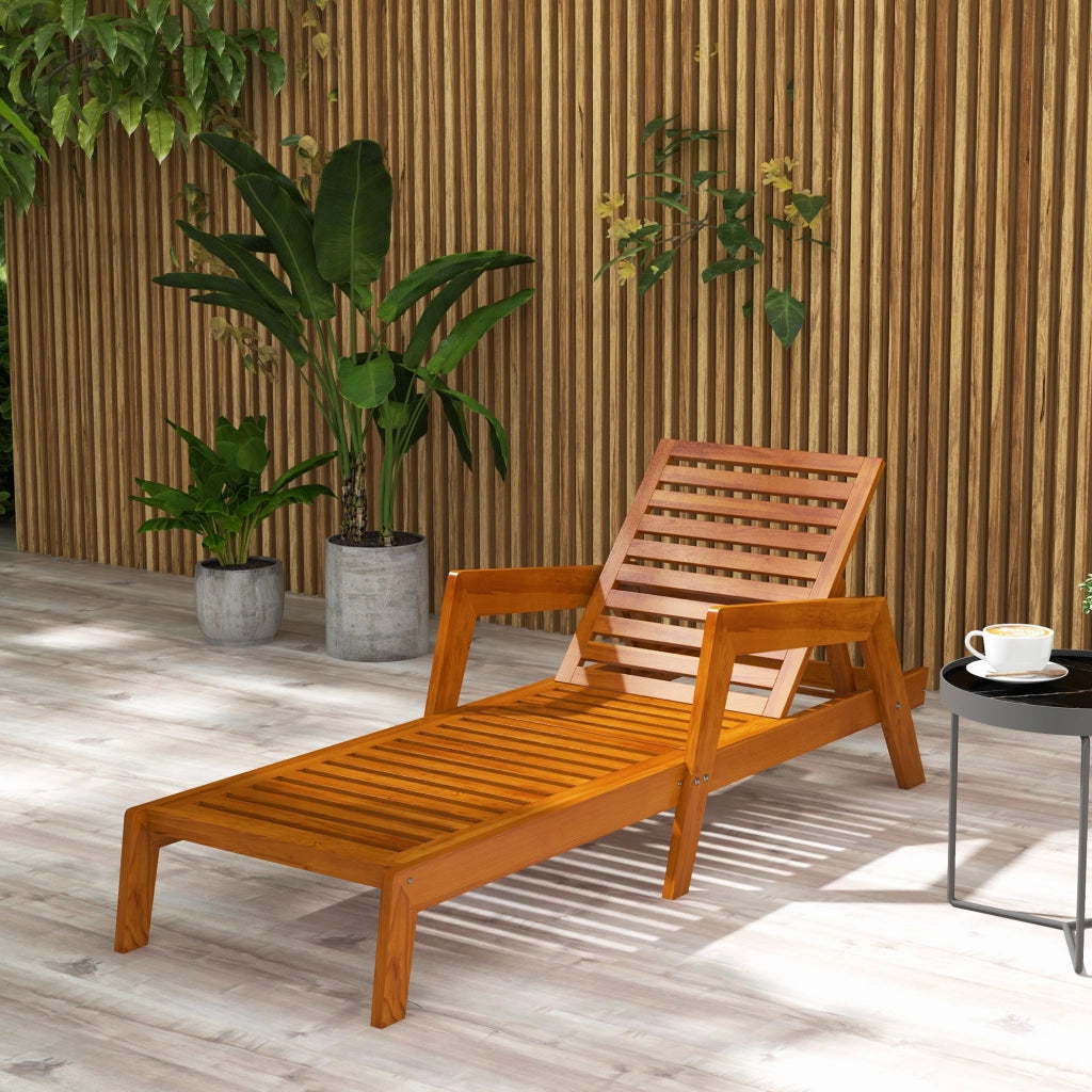 Lettino solare capacit¨¤ di carico fino a 120 kg lettino da giardino terrazza lettino con balcone impermeabile terrazza in legno 66 x 190 x 73 5 cm