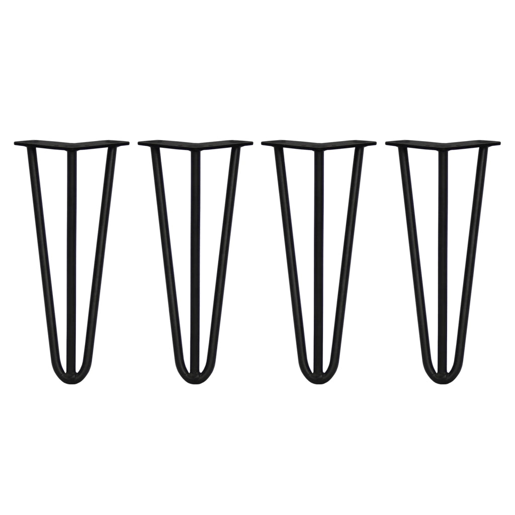 4 Gambe per Tavolo a Forcina SkiSki Legs 30,5cm Acciaio Nero 3 Rebbi 12mm