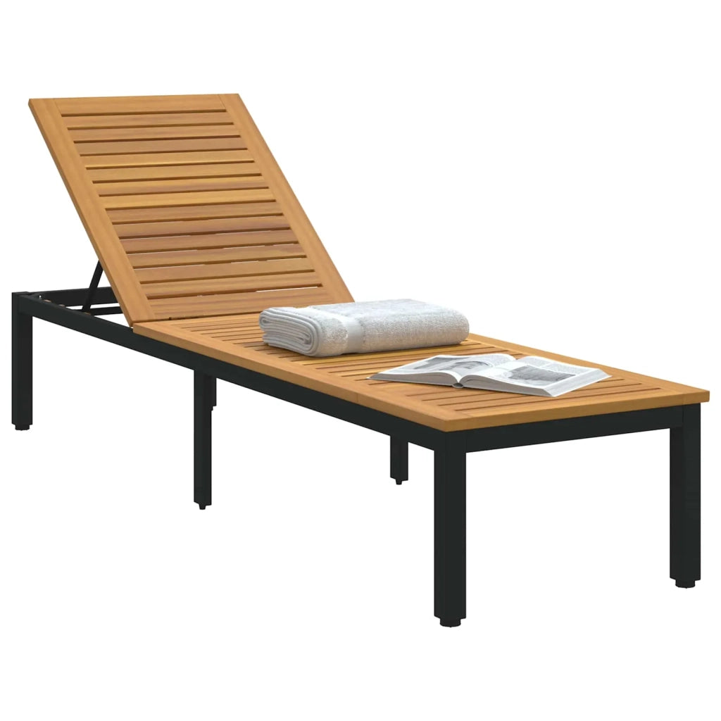 Lettino prendisole Nero 200 x 55 x 35 cm 4010620